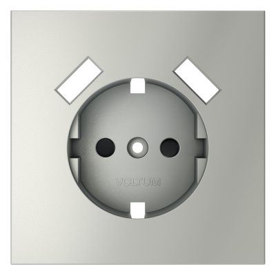 Накладка для розетки с заземлением и защитными шторками, с USB A+A Voltum S70 (сталь) VLS000905