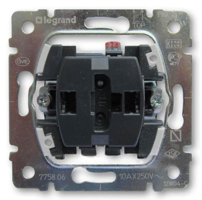 Выключатель одноклавишный Legrand Galea Life 10A 250V с подсветкой 775600