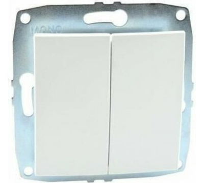 Выключатель двухклавишный Mono Electric Despina-Larissa 10А 250В белый 500-001925-102