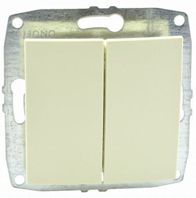 Выключатель двухклавишный Mono Electric Despina-Larissa 10А 250В крем 500-001725-102