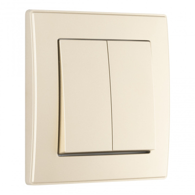 Выключатель двухклавишный Arte Milano SET06-1-30-2 shampan