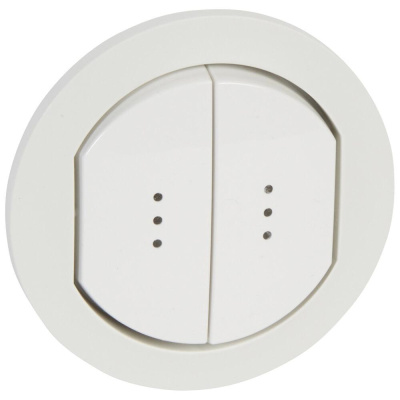 Лицевая панель Legrand Celiane переключателя двухклавишного с подсветкой белая 067804