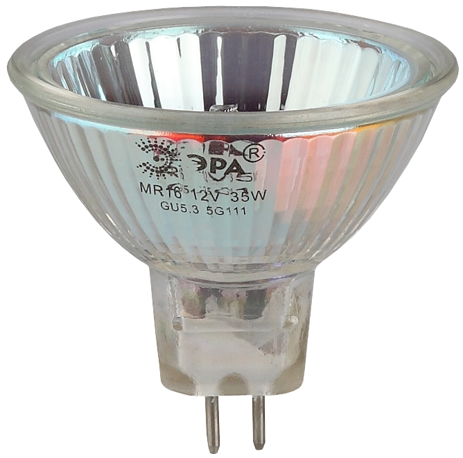 Лампа галогенная Эра GU5.3 35W 3000K GU5.3-MR16-35W-12V-CL C0027355