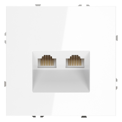 Розетка компьютерная двойная Voltum S70 VLS060201 (белый глянцевый)