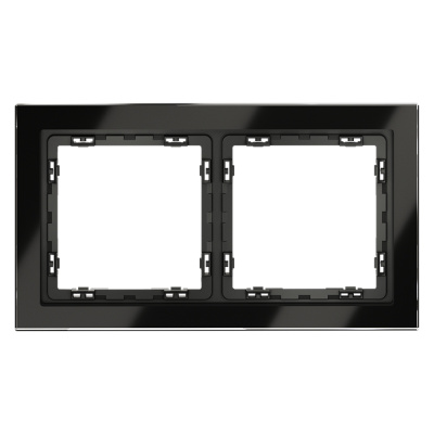 Рамка на 2 поста Voltum S70 VLS110208 (черный,стекло)