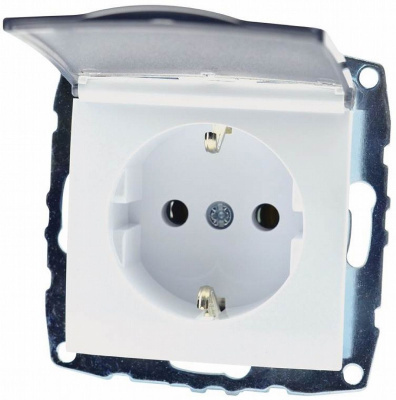 Розетка с заземлением с крышкой Mono Electric Despina-Larissa 16А 250В белый 500-001921-118