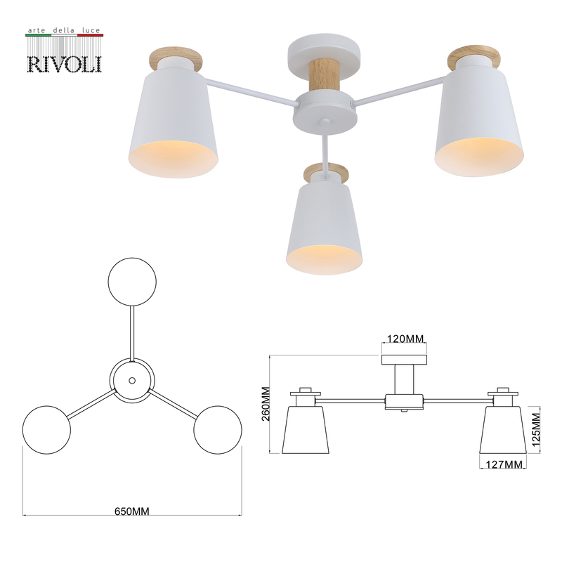 Потолочная люстра Rivoli Adna 9112-303 Б0053435