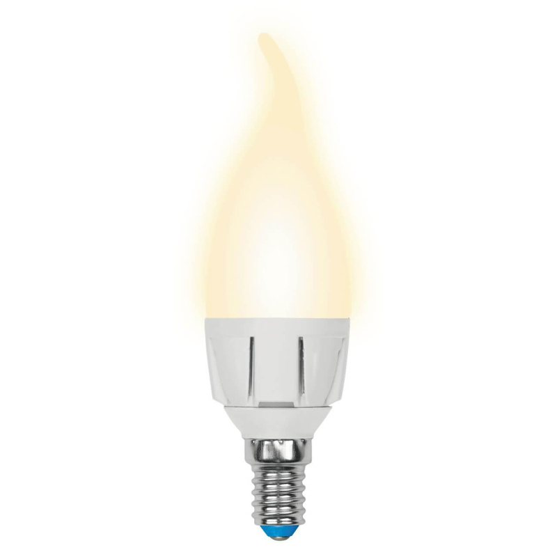 Лампа светодиодная (UL-00002416) Uniel E14 7W 3000K матовая LED-CW37 7W/WW/E14/FR PLP01WH