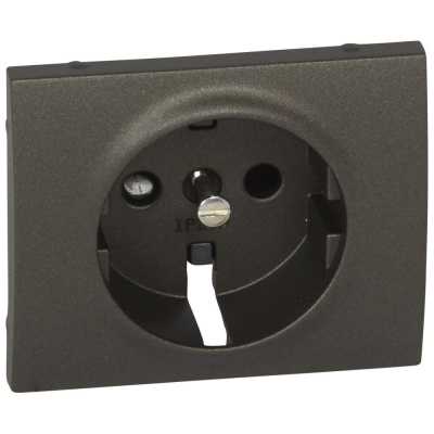 Лицевая панель Legrand Galea Life розетки 2К+З со шторками темная бронза 771221