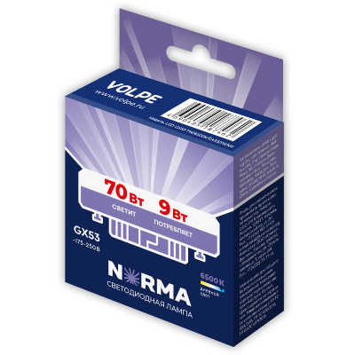 Лампа светодиодная Volpe Norma LED-GX53-9W/6500K/GX53/FR/NR UL-00011428