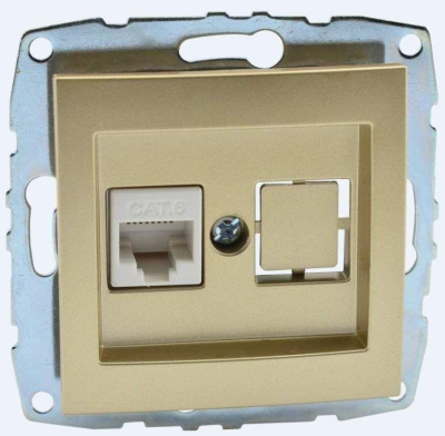 Розетка компьютерная Rj45 Cat6 Mono Electric Despina-Larissa титан 500-002205-125