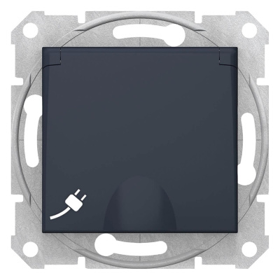 Розетка Schneider Electric Sedna с з/к со шторками и крышкой 16A 250V SDN3100470