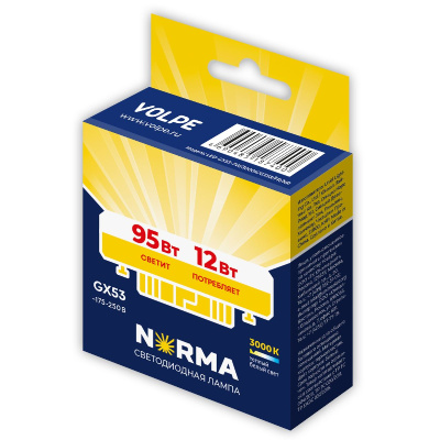Лампа светодиодная Volpe Norma LED-GX53-12W/3000K/GX53/FR/NR UL-00011429