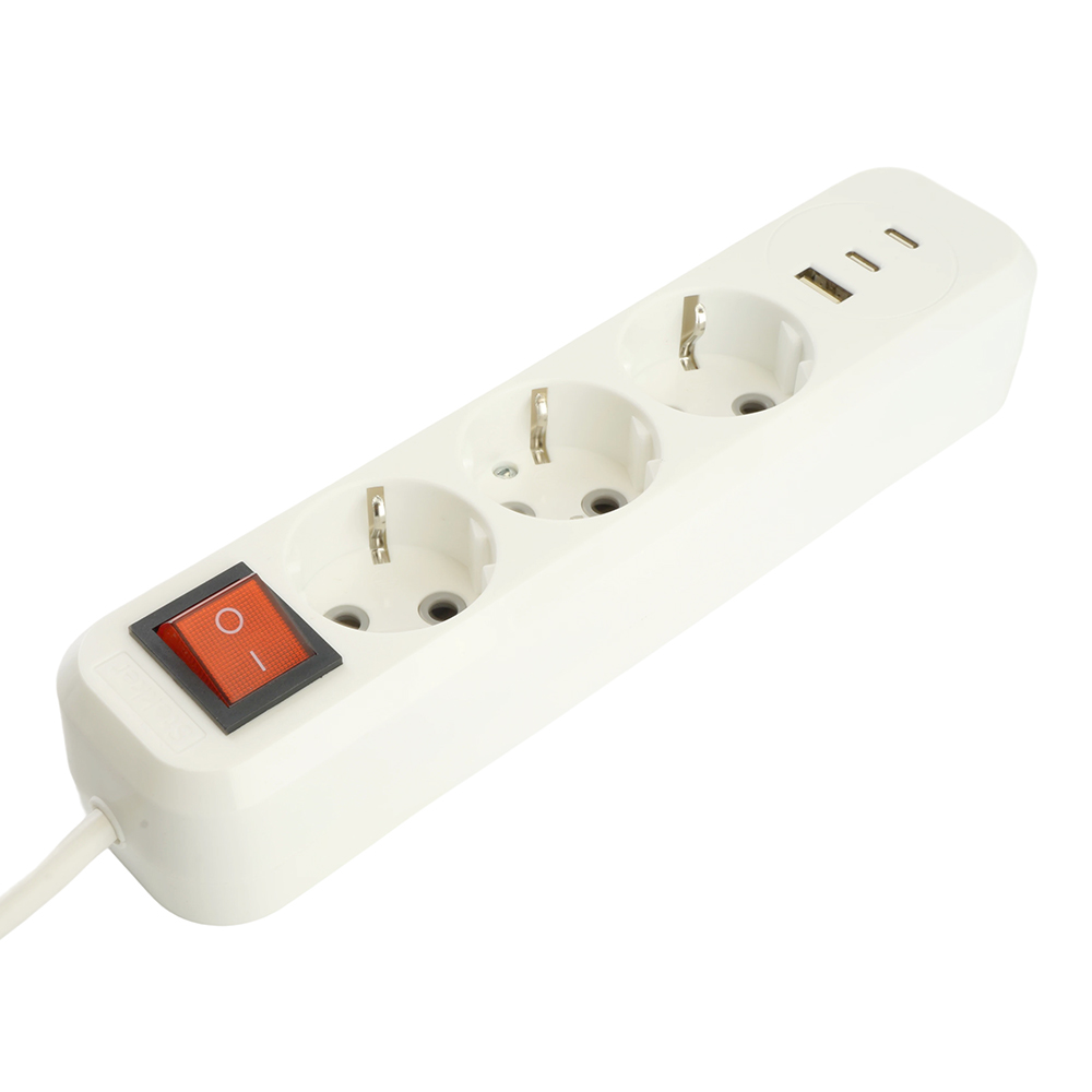 Удлинитель 3-местный с/з с выключателем Stekker Home HM071-31-05 50138