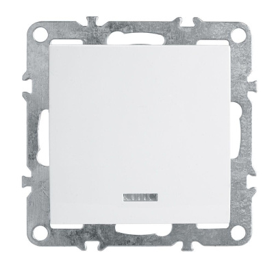 Выключатель одноклавишный Stekker Эрна с подсветкой белый PSW10-9101-01 39309