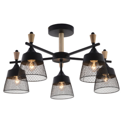 Люстра на штанге Seven Fires Olban SF3389/5C-BK-WD