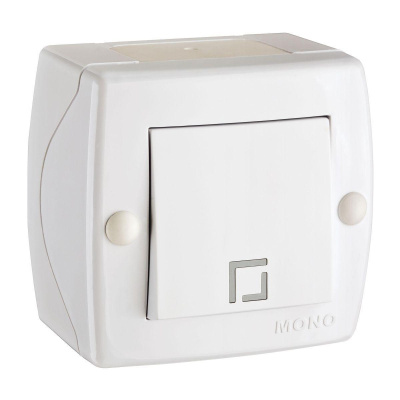 Выключатель одноклавишный Mono Electric Octans IP20 10А 250В белый 104-010101-100