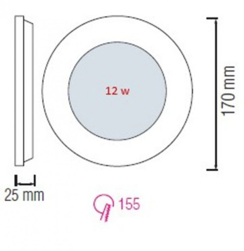 Встраиваемый светильник SLIM-12 Horoz Electric 056-003-0012 12W 4200K HRZ33002854