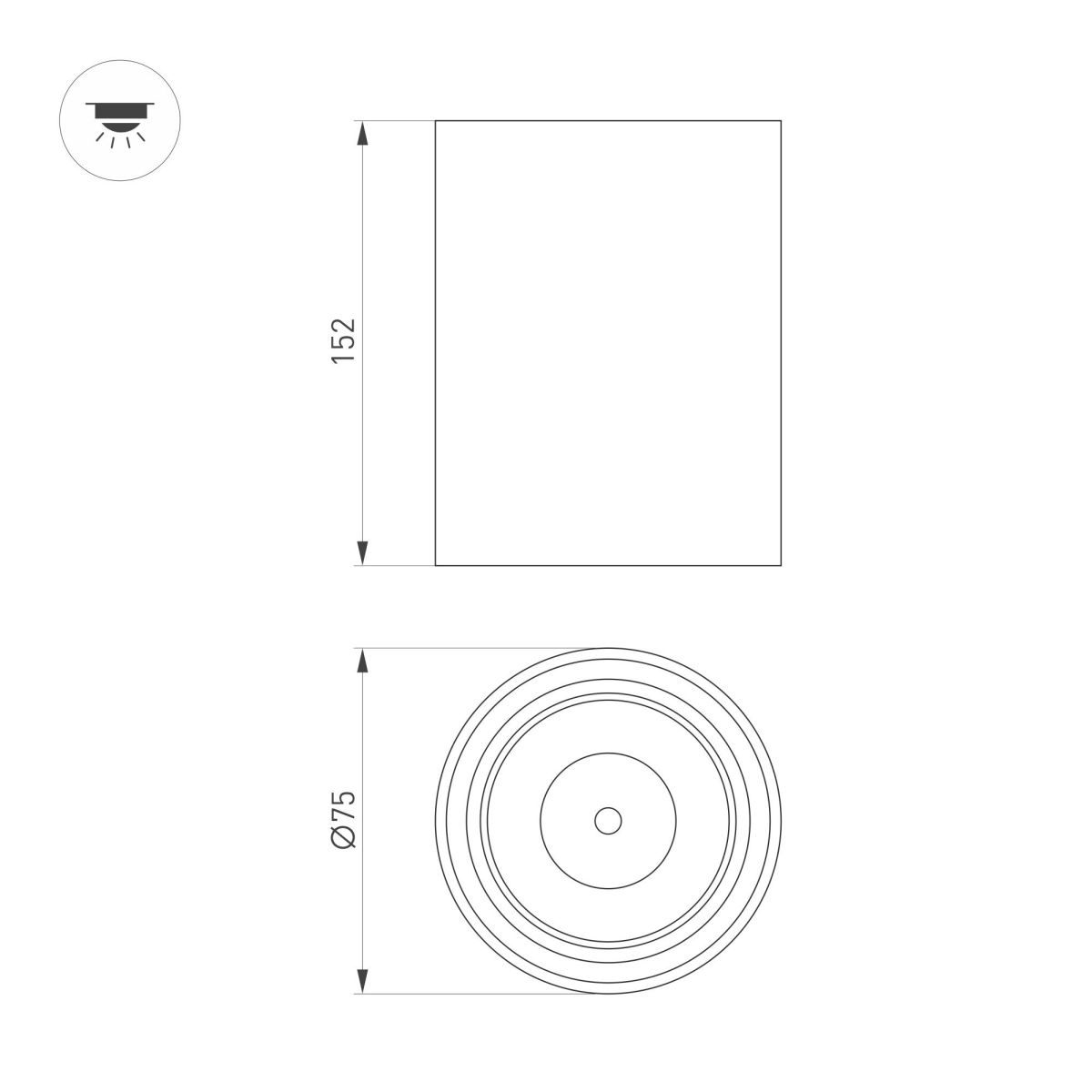 Накладной светильник Arlight SP-SALT-R75-15W Warm3000 (BK, 40 deg, 230V) 057323