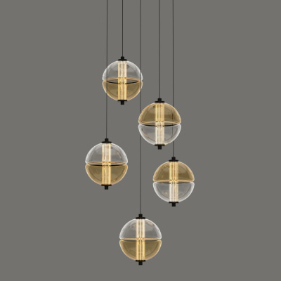 Каскадная люстра Delight Collection MD24022079-5A black/amber