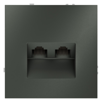 Розетка компьютерная двойная Voltum S70 VLS060206 (титан)