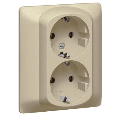 Розетка 2х2К+3 Legrand Galea Life 16A 250V с/з со шторками автоматические клеммы титановая 771433