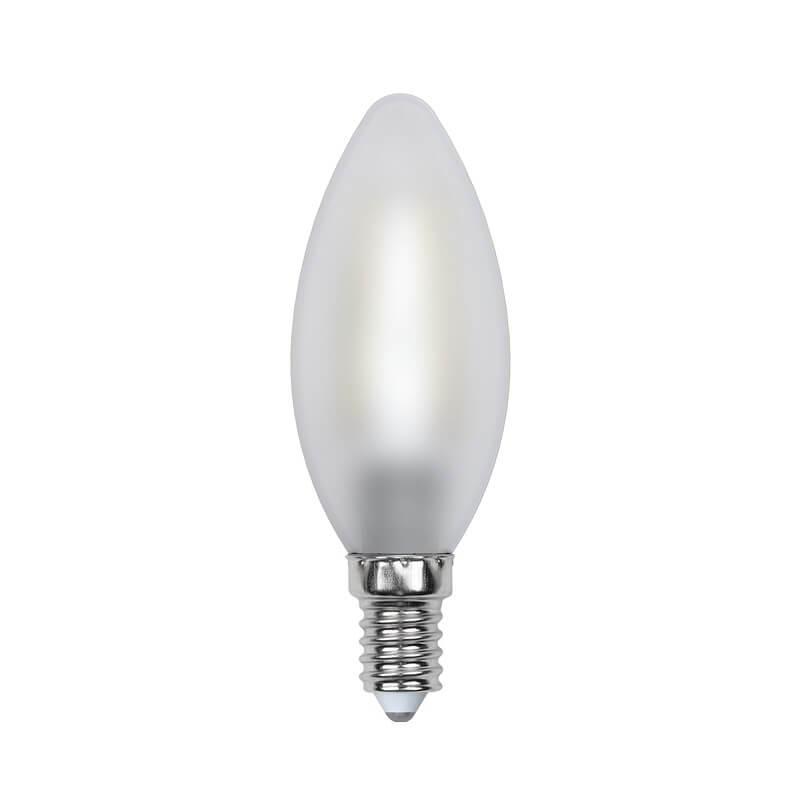 Лампа светодиодная филаментная (UL-00000305) Uniel E14 6W 3000K матовая LED-C35-6W/WW/E14/FR PLS02WH