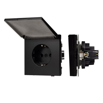 Механизм розетки влагозащищённый Arlight SCT-TENDO-MCP-PL-BK (230V, 16A) 054091