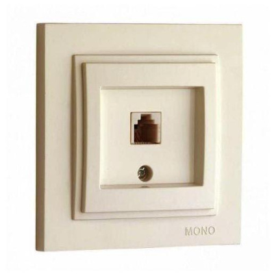 Розетка телефонная Rj45 Cat3 Mono Electric Despina крем 102-170005-124