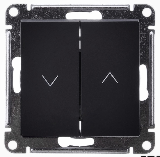 Выключатель 2-клавишный жалюзи, 10А, Systeme Electric AtlasDesign Базальт ATN001419