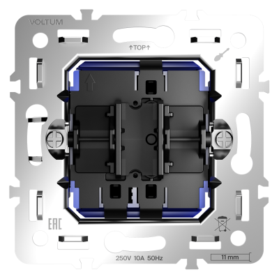 Механизм проходного переключателя одноклавишного 10А Voltum S70 VLS0103M