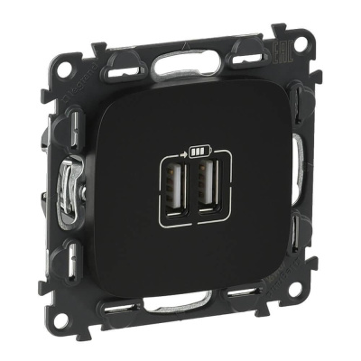 Розетка USB двойная Legrand Valena Allure 240V/5V 1500mA антрацит 754998