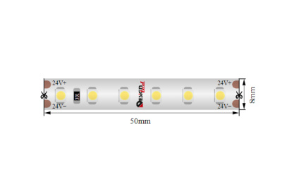 Светодиодная лента Designled DSG3120-24-WW3-65 24В 9,6Вт/м 3000K 5м IP65 021284