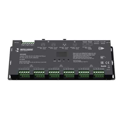 Декодер Arlight SMART-PWM-124-83-SH-RDM-SUF Black (12-24V, 24x4A, XLR3, DMX512) 046483