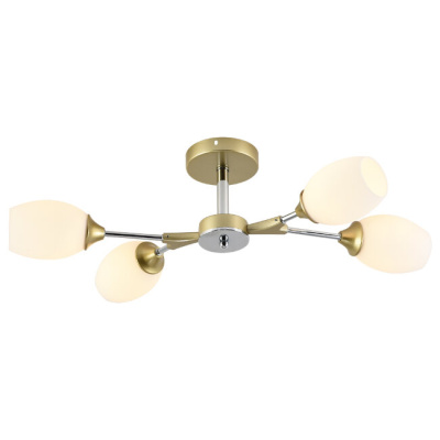 Люстра на штанге Seven Fires Bergin SF3369/4C-GD-CR-WT