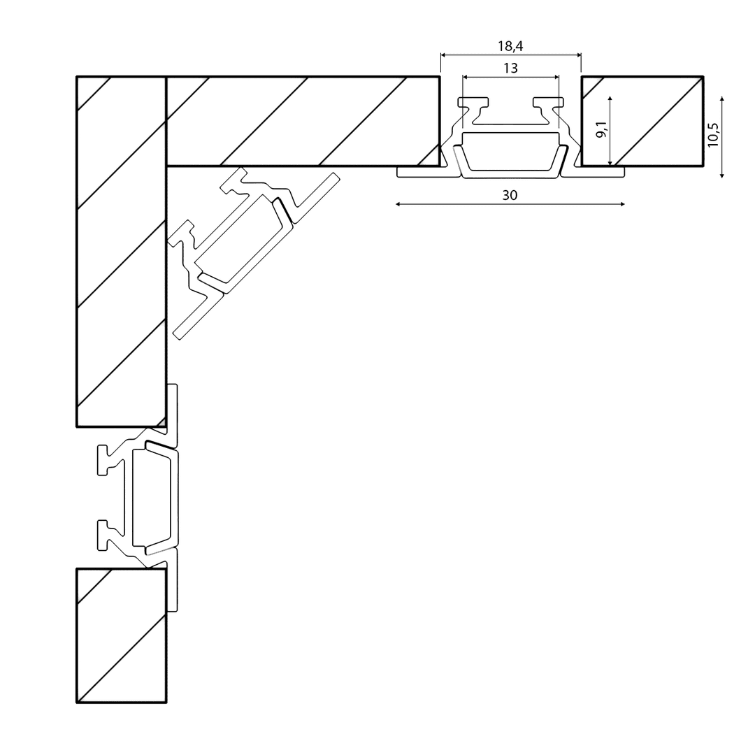 Профиль алюминиевый SWG RC-1030 000084