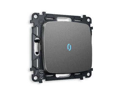 Комплект механизма 1-кл проходного выключателя с подсветкой Ambrella Volt Omega MO652040