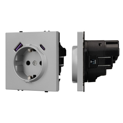 Механизм розетки Arlight с USB зарядкой SCT-NOBE-MUAC-SFPL-IS (230V, 16A) 059445