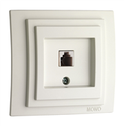 Розетка телефонная Rj45 Cat3 Mono Electric Despina-Larissa белый 500-001925-124