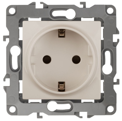 Розетка 2P+E Schuko со шторками Эра 12-2102-02 Б0014688