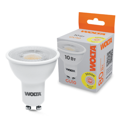 Светодиодная лампа WOLTA 10Вт 3000K GU10 матовая WSTD-PAR16-220V10W3KGU10-L