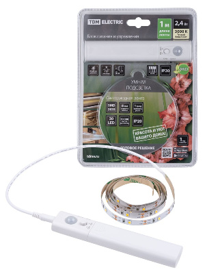 Светодиодная лента TDM Electric 5В 2835 2,4Вт/м 3000K 1м IP20 SQ0331-0502