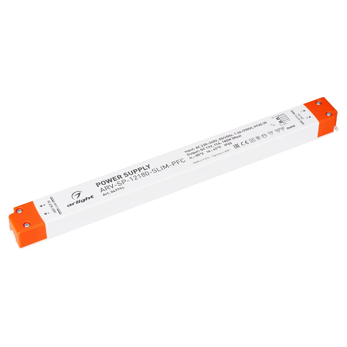 Блок питания Arlight ARV-SP-12180-SLIM-PFC (12V, 15A, 180W) 047994