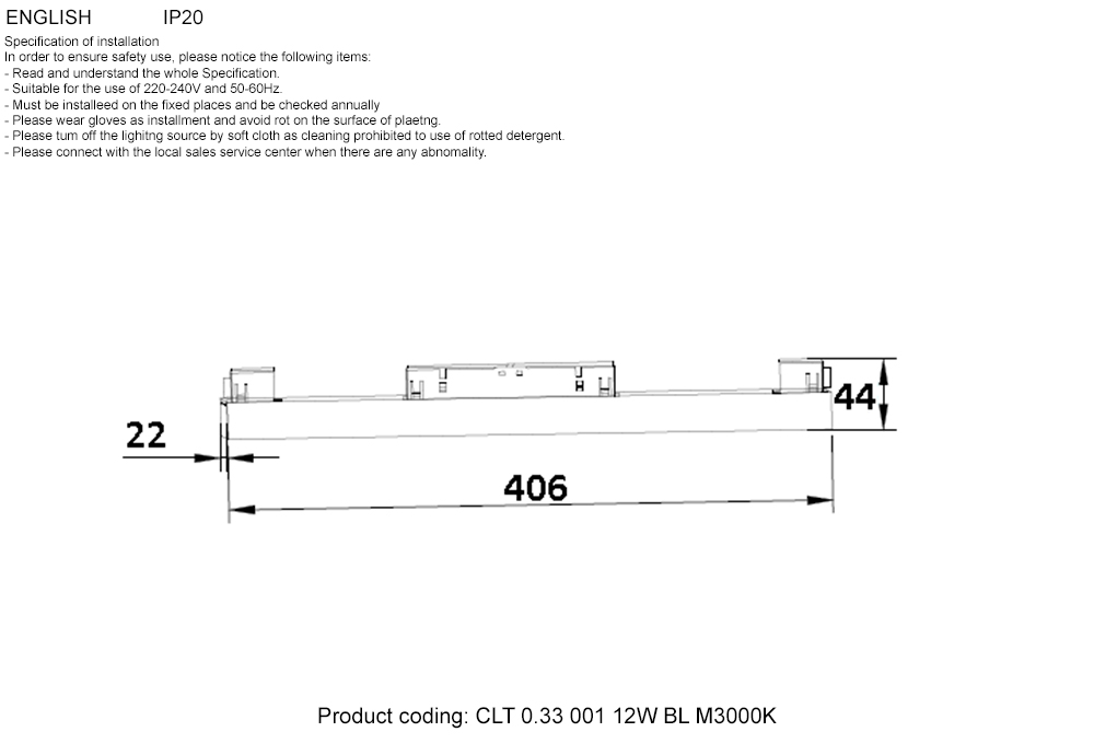 Трековый магнитный светильник Crystal Lux Space CLT 0.33 001 12W BL M3000K