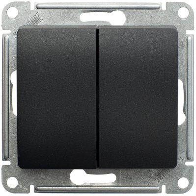 Переключатель 2-клавишный, сх.6, 10АХ Systeme Electric Glossa Антрацит GSL000765