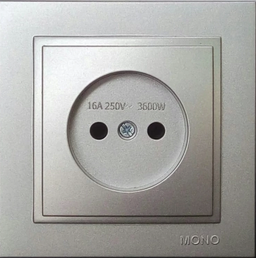 Розетка без земли Mono Electric Despina 16А 250В серебро 102-212122-116