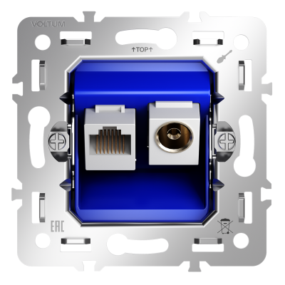 Механизм розетки TV+RJ45 кат. 6 Voltum S70 VLS0607M