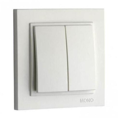Выключатель двухклавишный Mono Electric Despina 10А 250В жемчуг 102-252525-102