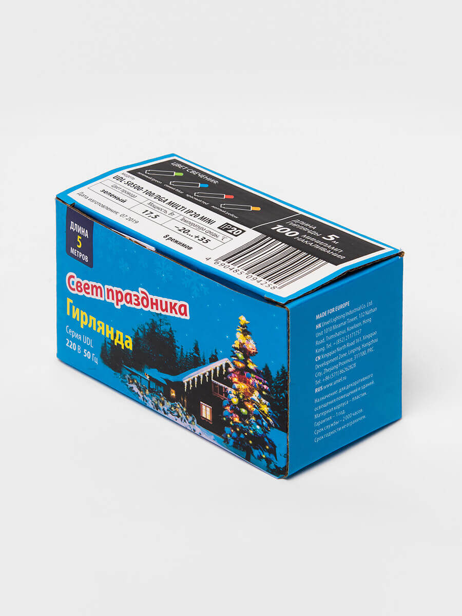 Светодиодная гирлянда (UL-00002388) Uniel 220V разноцветный UDL-S0500-100/DGA Multi IP20 Mini