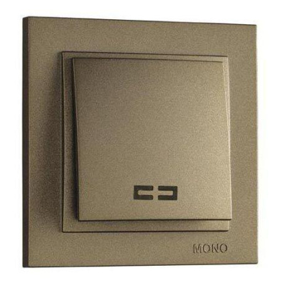 Выключатель одноклавишный с подсветкой Mono Electric Despina 10А 250В бронза 102-232325-101